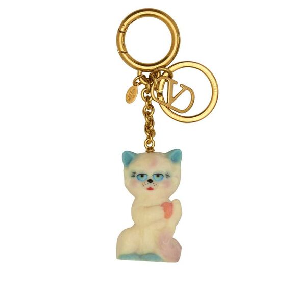 Valentino Garavani Women Multicolor Metal And Nylon Le Chat De La Maison Keyring